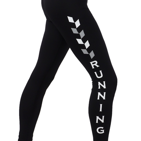CODE FIT Pants - Yoga Power Flex Dry-Fit Side Word leggings Compression mid waist Workout
